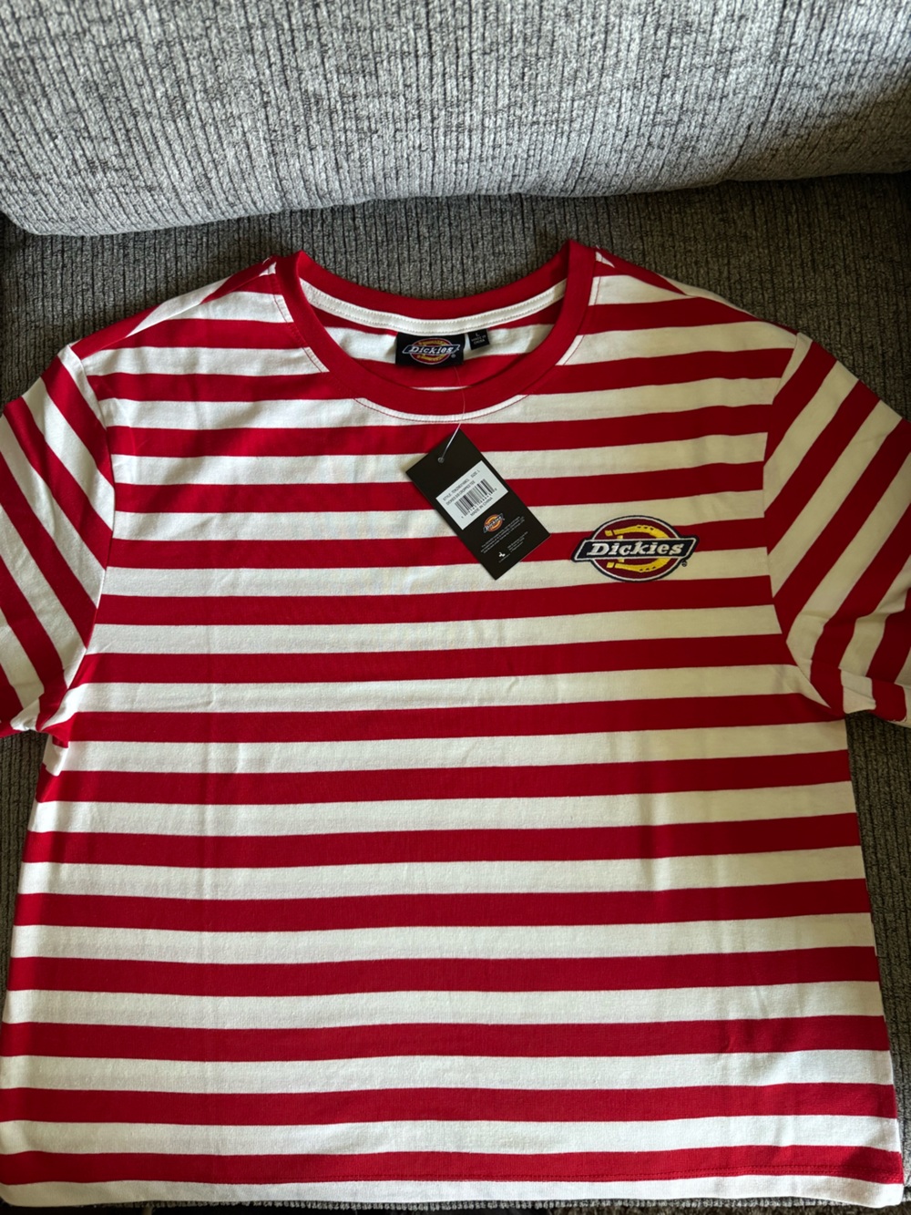 Women’s Dickies Red & White Striped Tee